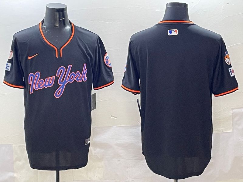 Men New York Mets Blank Black Throwback 2025 Nike MLB Jersey style 5074